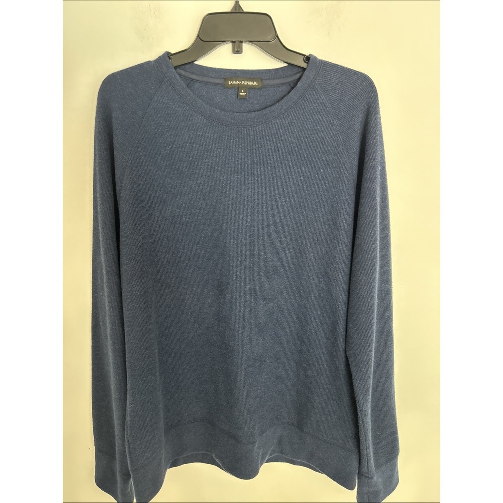 Banana Republic Long Sleeve Pull Over Knit Sweater Men's Size‎ Large Blue Soft